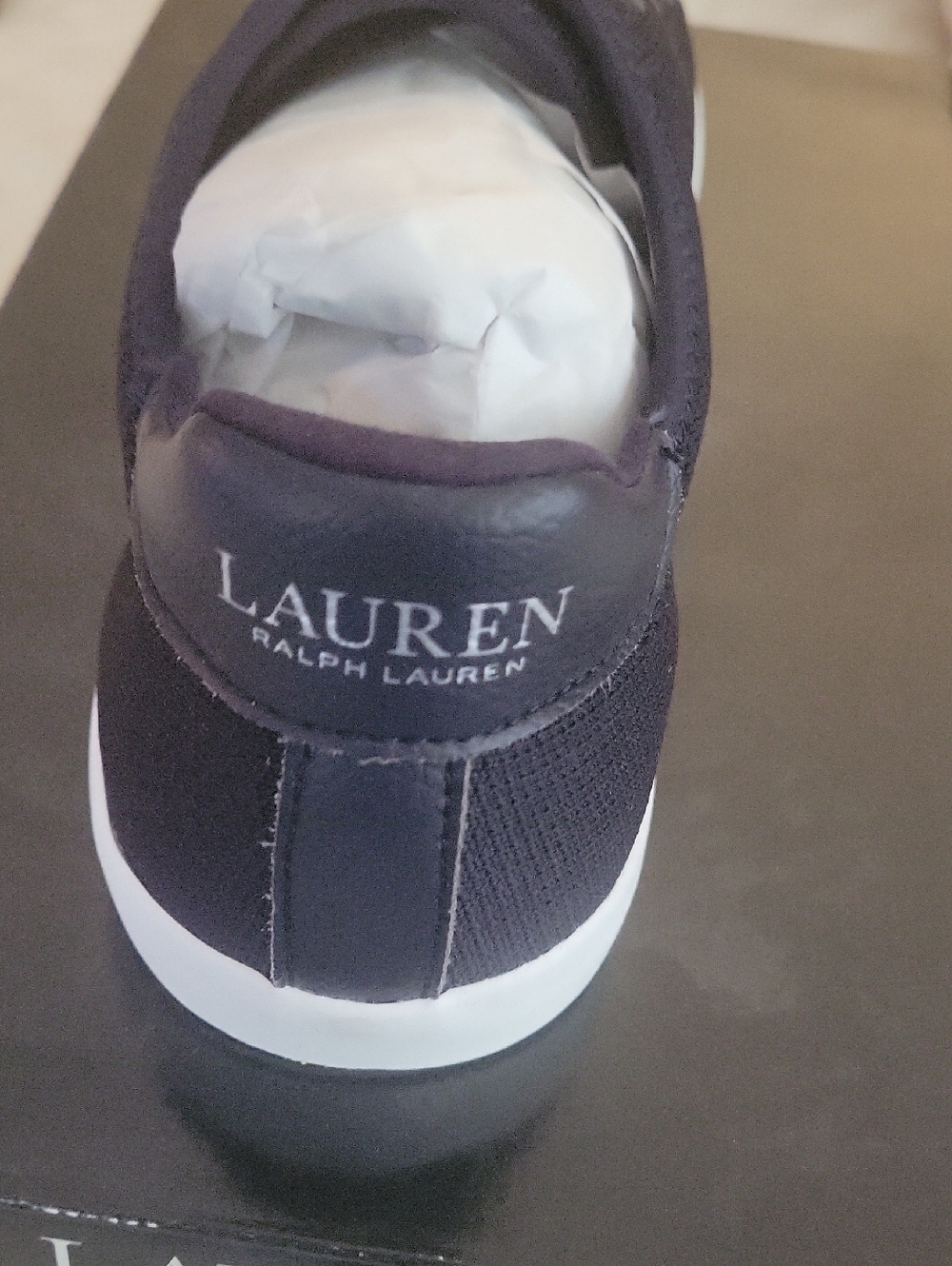 LAUREN Ralph Lauren Black and White Slip-On Trainer